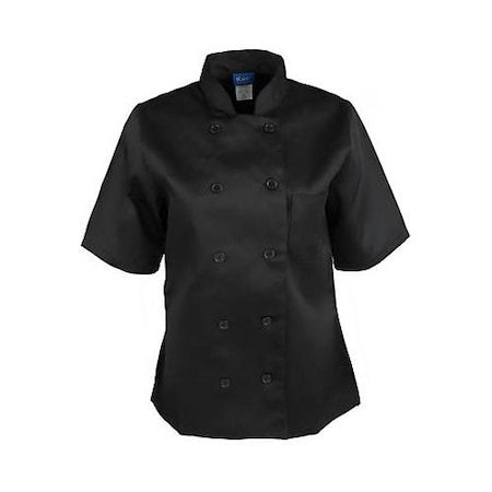 Large Women's Black Short Sleeve Chef Coat